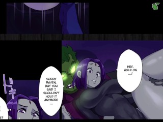 Adult Raven teas beast boy until he fuck her so hard