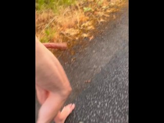 Long naked barefoot walk