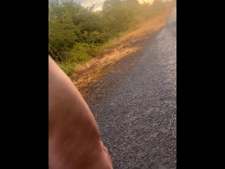 Long naked barefoot walk