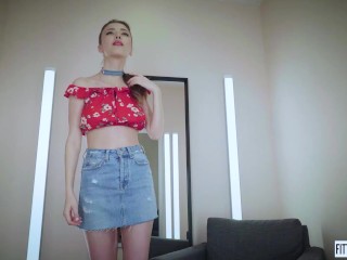 FITTING-ROOM Mila Azul first public masturbation video ever!