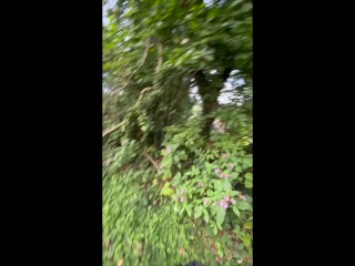 British slut Eliza Smoke sucks off a guy in the woods she met on the nature trail