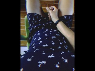 Stroking my Cock in my Summerdress