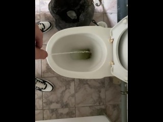 How do men pee in a public toilet? POV