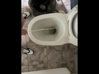 How do men pee in a public toilet? POV