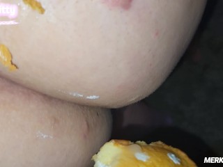 SARAHKITTY RECEIVES A CUM SHOT AND EATS A CUM COVERED TWINKIE (HUGE LOAD)