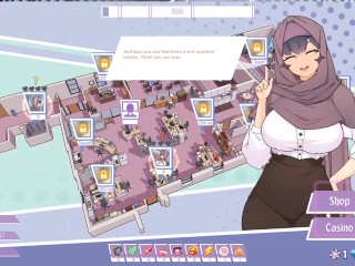 Tsundere Milfin [ HENTAI Game ] Ep.1 muslim boss ass stuck in the elevator with no panties !