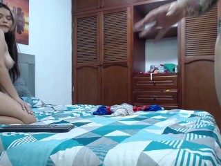 Hot friend plays with her pussy in front of her friend