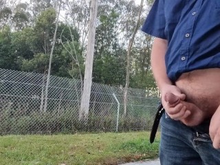 Wank and Cum at Highway Rest Area