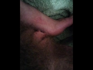 Trans guy pissing on his feet then rubbing one out