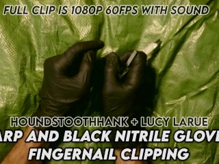 Tarp and Black Nitrile Gloves Fingernail Clipping Trailer Lucy LaRue LaceBaby HoundstoothHank