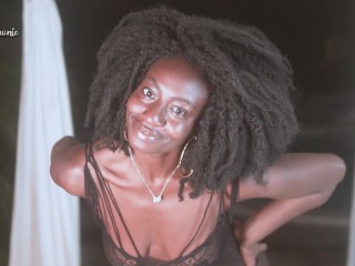 Lingerie on or naked?, alluring lingerie try-on presented by Slinky African Model!