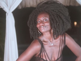 Lingerie on or naked?, alluring lingerie try-on presented by Slinky African Model!