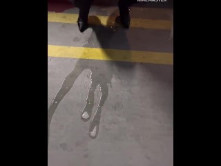 Pissing in the parking garage