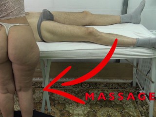 Maid Masseuse with Big Butt let me Lift her Dress & Fingered her Pussy While she Massaged my Dick !