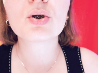 ASMR braces: giantess vore, eating jelly bears, chewing and swallowing, mouth fetish, Arya Grander