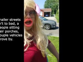 Sissy/Trans sucks a dildo in PUBLIC!