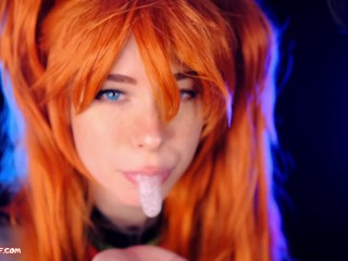 Sloppy Blowjob and Pussy Creampie. Evangelion Asuka Langley - MollyRedWolf