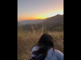 Big ass teen Latina gets bent over outdoors to the sunset