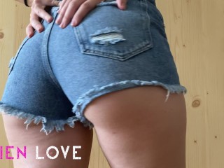 Farting in jean shorts POV