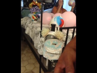 I Let Roommate masturbate While He Films Up My Skirt Smoking and Popping Balloons (Pov)