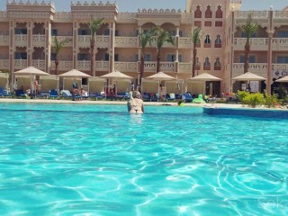 Spying on a tourist in the pool and in the room