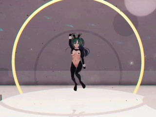 Yuuka Blue Archive Hentai Undress Dance Teddy Bear Playboy Girl MMD 3D Dark Green Hair