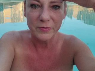 Naked smoking milf in pool pornhub con