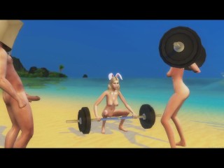 naked beach workout