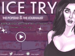 NICE TRY...the popstar makes a journalist cum in the middle of the party [F4F][script fill][AUDIO]