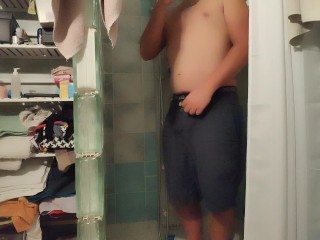Simply showing myself while taking a shower afterwork. Peeing, shaved ass. Relaxing moment