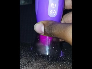 Ebony nonbinary masturbating in car