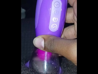 Ebony nonbinary masturbating in car