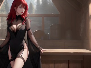 Ai hentai story: POV redhead witch finds you in the woods