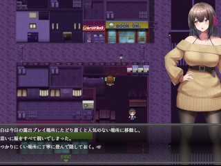 【エロゲー実況(体験版)】#01 深夜露出 ～女子大生の私が露出にハマるまで～ 野外で爆乳JDが黒ストッキングやパンツ脱いでオナニーしたら男に中出しセックスされてしまい・・(痴女爆乳JD同人エロゲー)