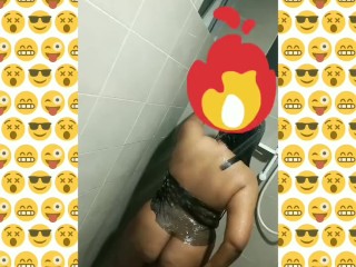 Silk Smita Shower Tease Showing Her Big Chunky Ass and Big Brown Nipples Perking and Horny