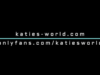 Katie from Katie's World Playing with Her Pussy and Showing Off Her Shirt After Squirting