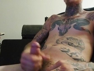 Super horny decided to jerk my cock till i bust a big load