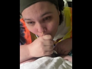 Surprise Throatpie! He instantly cums from being deepthroated! Funny premature amateur moment