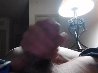 Home alone and super horny decided to stoke my cock and bust a big load