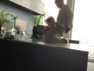 Milf boss dominated in her office by young hot assistant