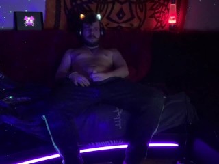 Catman Cumshots on His Cybercouch  / Virgin Solo Masturbation Universe