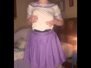 Squirting schoolgirl anal training first time using anal beads