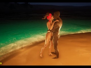 Romantic sex with a succubus on the shore