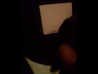 Top view of a solo male masturbation, when everyone else is slumbering