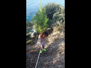 I Took off My Panties and Seduced the Hiking Instructor for a Blowjob)