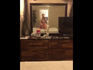 Can’t get enough of watching herself get fucked and her hair pulled in the mirror!