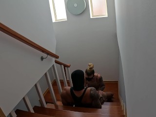 Super model Europeia FUCK DOGGY ON THE STAIRS