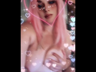 Megurine Luka Plays with her big boobs