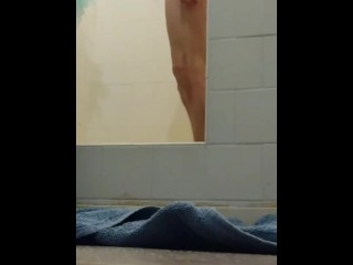 Watch me shower then bust a fat load ( cum covered my camera 😜)