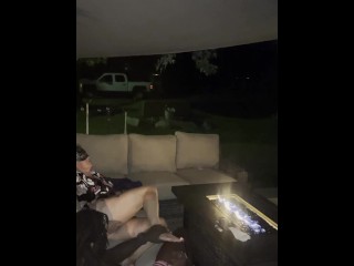 Late night sex on the patio🔥 almost got caught by the neighbors part